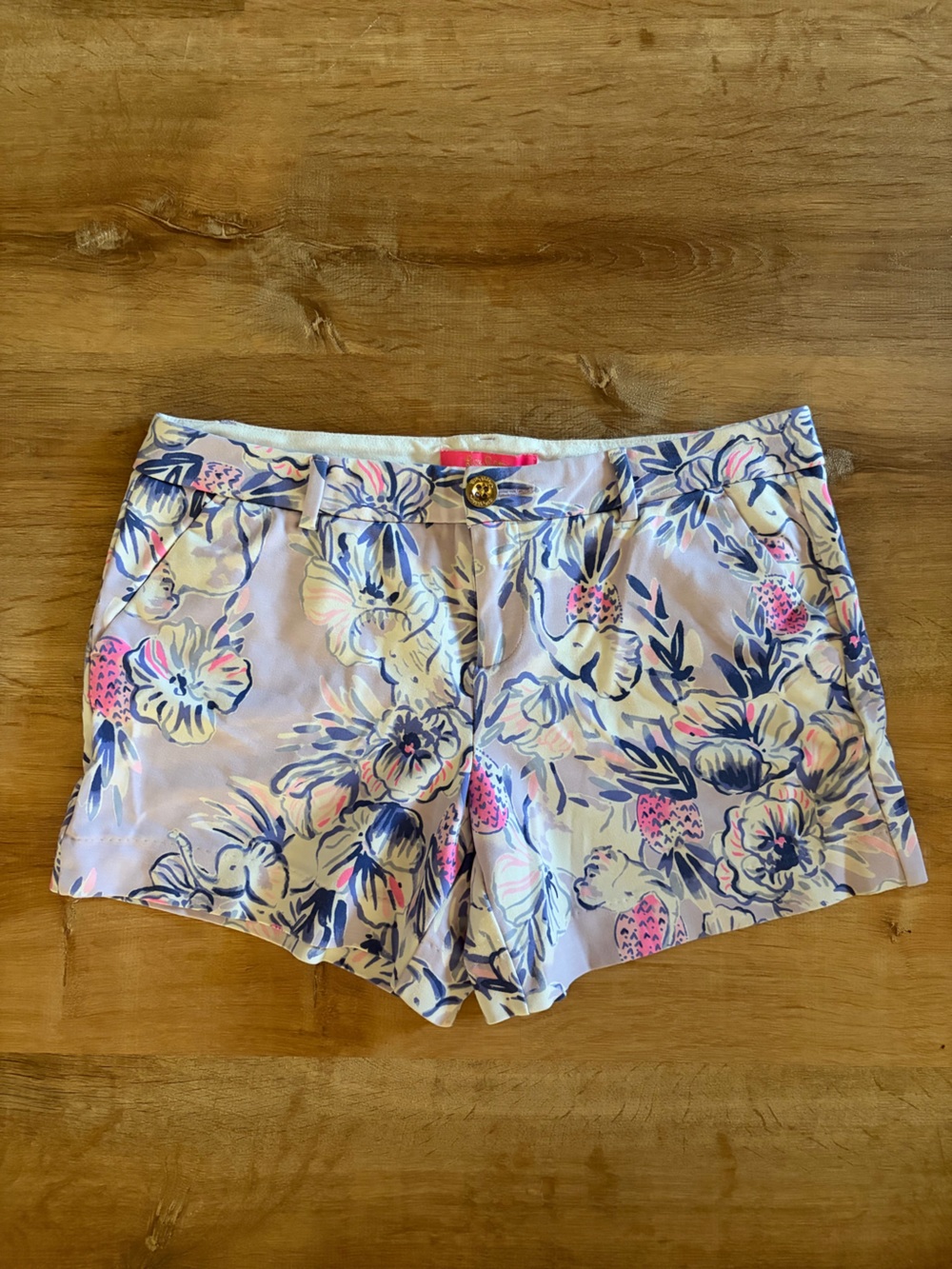 Lilly Pulitzer Floral Stretch Shorts Size 8
